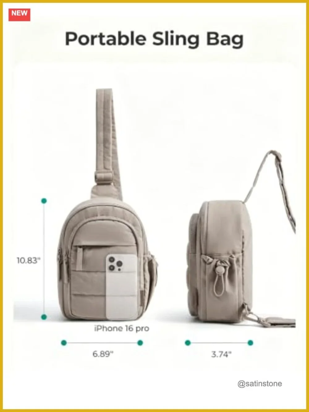 Women's Puffer Sling Bag Crossbody Hobo Handbag RFID Blocking Taslan Travel